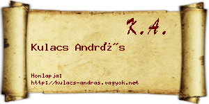 Kulacs András névjegykártya